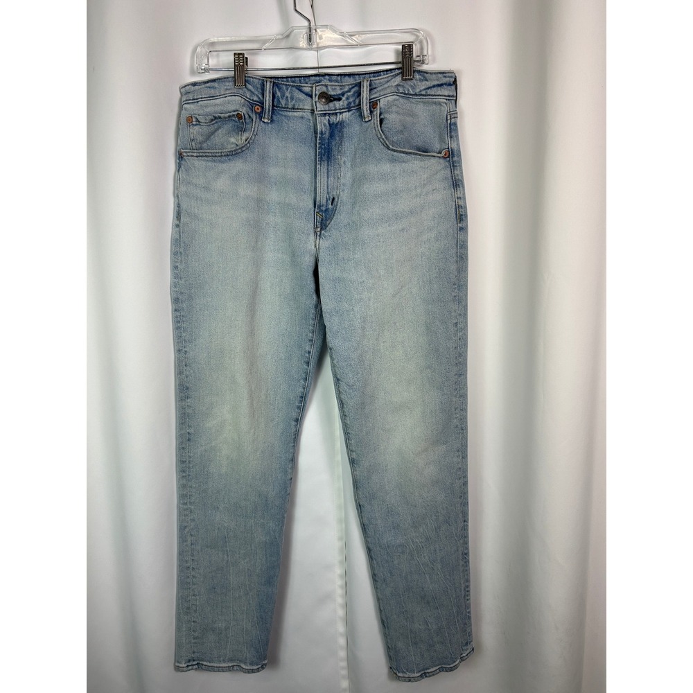 American Eagle Athletic Straight Light Wash Blue Easyflex Denim Jeans 33x34
